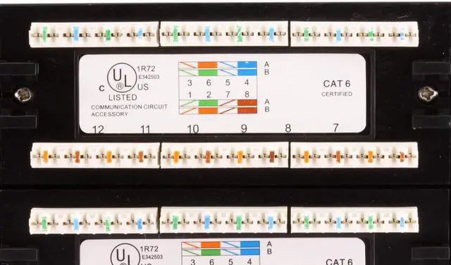 Alt view image 6 of 20 - Monoprice 48-port Cat6 Patch Panel, 110 Type (568A/B Compatible) Black Painted Steel Panel, UL Listed