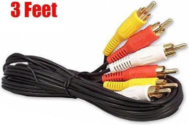 Alt view image 3 of 6 - 3FT RCA M/Mx3 Audio/Video Cable Gold Plated - Audio Video RCA Stereo Cable 3ft