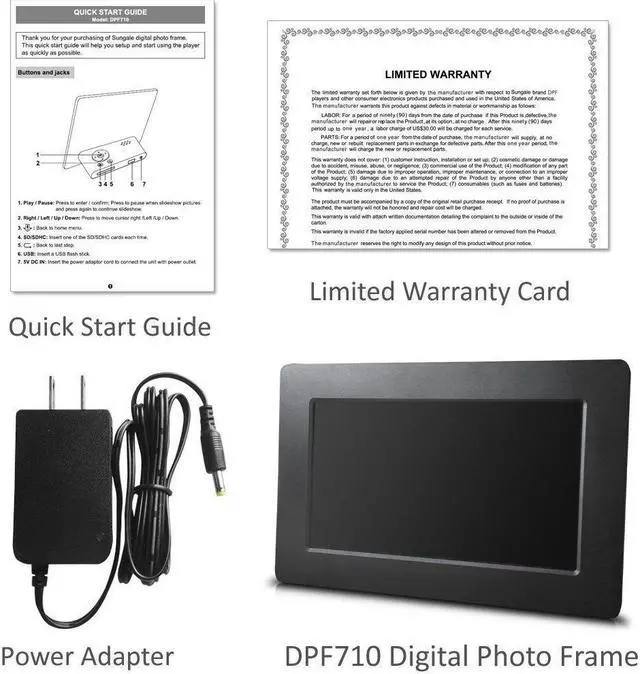 Alt view image 5 of 6 - Sungale DPF710 7" Digital Photo Frame with Ultra Slim Design