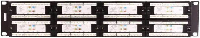 Alt view image 5 of 20 - Monoprice 48-port Cat6 Patch Panel, 110 Type (568A/B Compatible) Black Painted Steel Panel, UL Listed