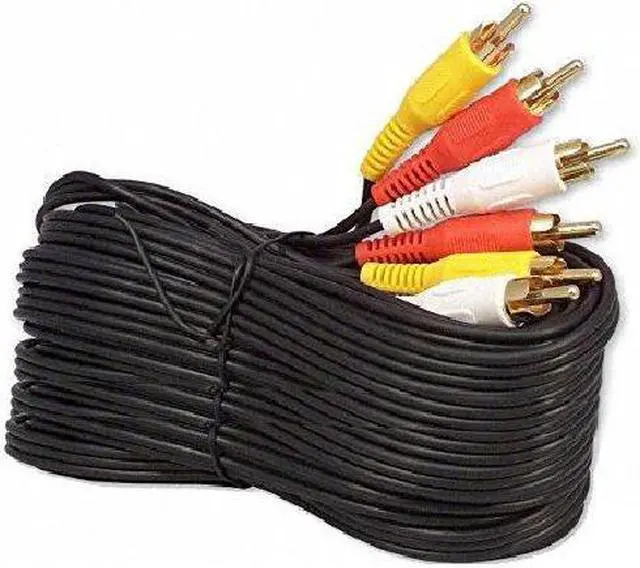 Alt view image 4 of 7 - iMBAPrice 50FT RCA M/Mx3 Audio/Video Cable Gold Plated - Audio Video RCA Cable 50 feet