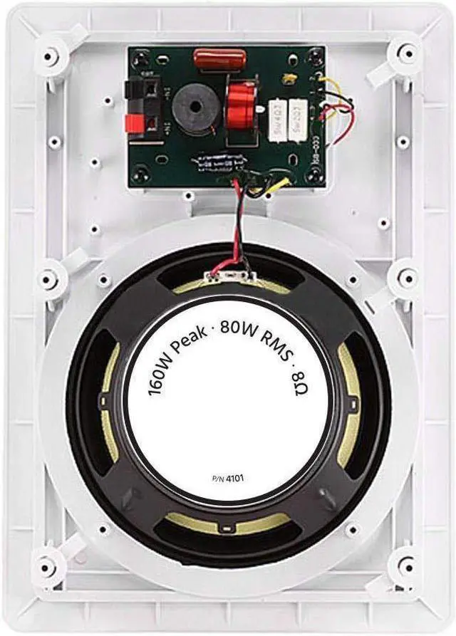 Alt view image 12 of 13 - Monoprice 2-Way Fiber In-Wall Speakers - 8 Inch (Pair) Titanium Silk Dome Tweeters - Caliber Series