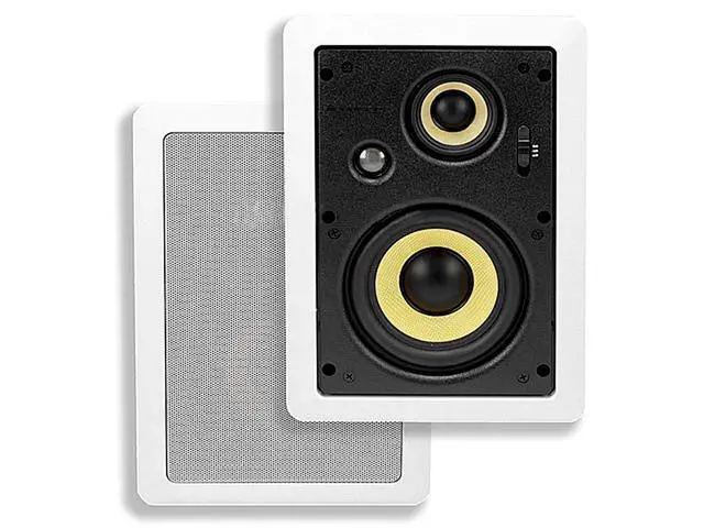 Alt view image 18 of 18 - Monoprice 3-Way Aramid Fiber In-Wall Speakers - 6.5 Inch (Pair) Titanium Silk Dome Tweeters - Caliber Series