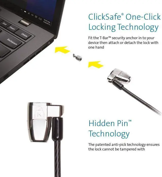 Alt view image 11 of 20 - Kensington ClickSafe 2.0 Keyed Laptop Lock