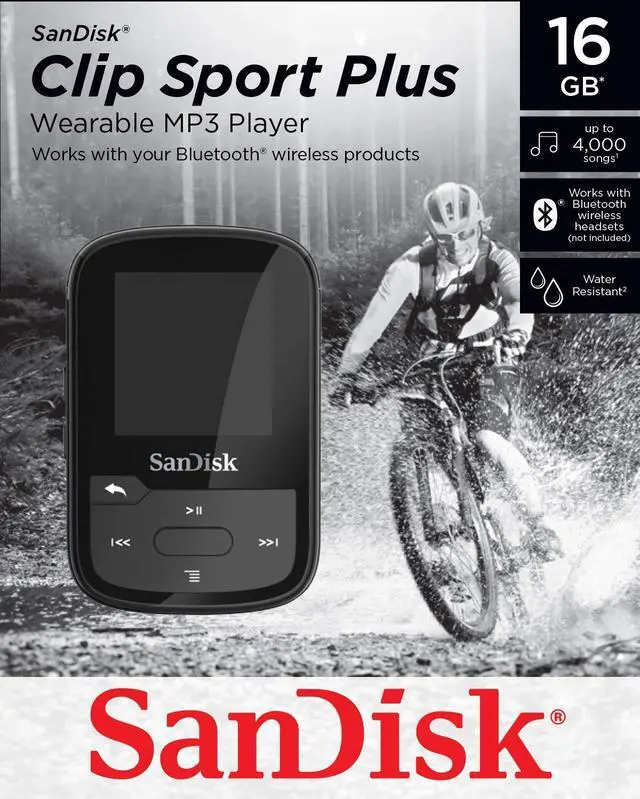 Alt view image 9 of 16 - SanDisk Clip Sport Plus 16 GB Flash MP3 Player - Black