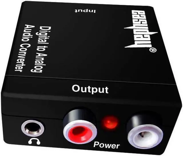 Alt view image 3 of 7 - easyday digital to analog audio converter with digital optical toslink and s/pdif coaxial inputs and analog rca and aux 3.5mm headphone outputs  6 foot heavy duty optical toslink cable with gold plat