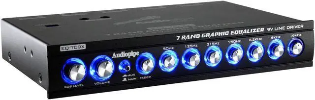 Alt view image 4 of 19 - Audiopipe EQ909X Voltage Display 9 Band Equalizer