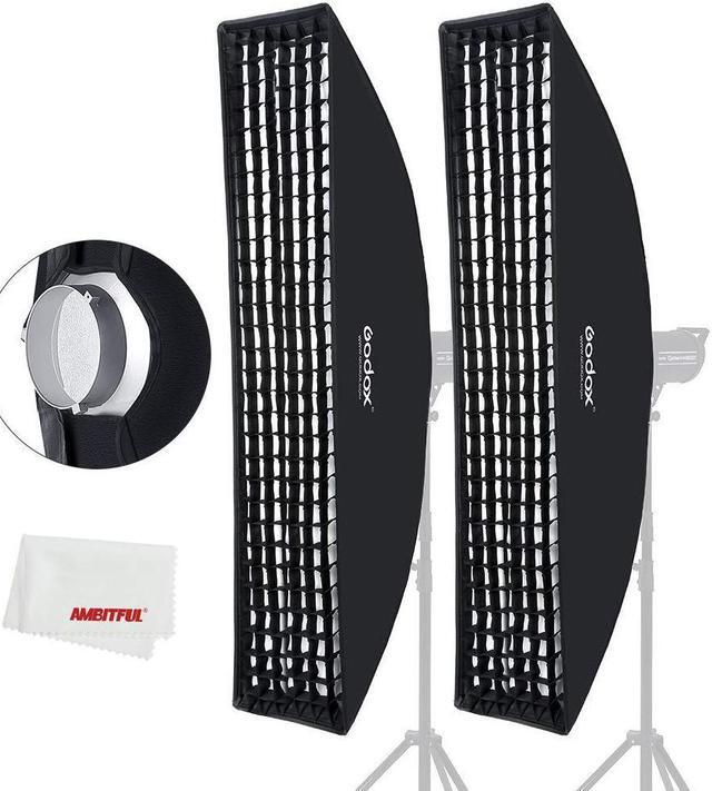 Alt view image 3 of 13 - Godox 35x160cm 14"x63" Beehive Honeycomb Grid Strip Softbox Bowens Mount for Studio Flash (2pcs)