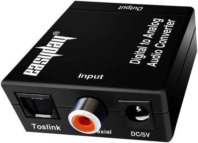 Alt view image 4 of 7 - easyday digital to analog audio converter with digital optical toslink and s/pdif coaxial inputs and analog rca and aux 3.5mm headphone outputs  6 foot heavy duty optical toslink cable with gold plat