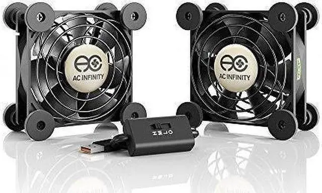 Alt view image 9 of 20 - AC Infinity MULTIFAN S5, Quiet Dual 80mm USB Fan for Receiver DVR Playstation Xbox Computer Cabinet Cooling