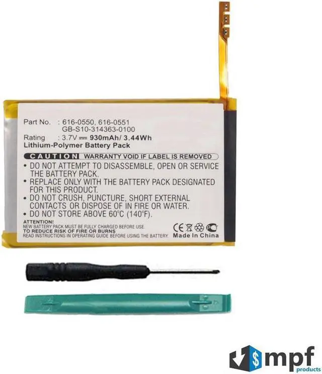 Alt view image 7 of 13 - 930mAh 616-0550, 616-0551 Battery Replacement for Apple iPod Touch 4 (4th Generation) A1367 8GB, 16GB, 32GB, 64GB with Installation Tools