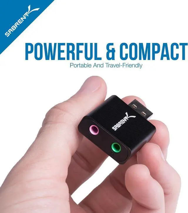 Alt view image 6 of 9 - SABRENT Aluminum USB External Stereo Sound Adapter for Windows and Mac. Plug and Play No Drivers Needed [Black] (AU-EMCB)