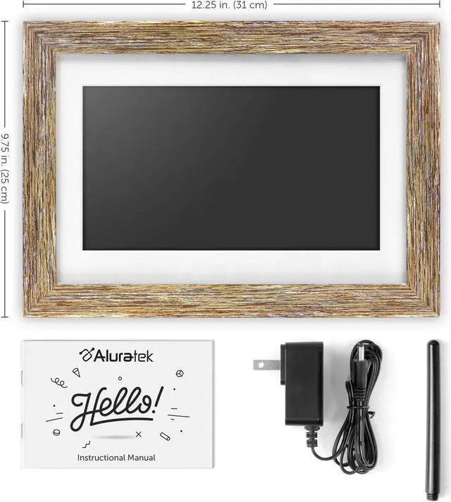 Alt view image 12 of 20 - Aluratek 10.0" Distressed Wood Digital Photo Frame with Auto Slideshow Feature