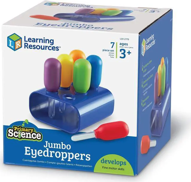 Alt view image 12 of 15 - Learning Resources Primary Science Jumbo Eyedroppers with Stand (LER2779) LER2779 LEARNING RESOURCES