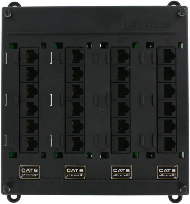 Alt view image 2 of 5 - leviton 476tm624 twist and mount patch panel, 24 cat 6 ports