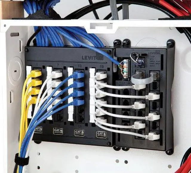 Alt view image 3 of 5 - leviton 476tm624 twist and mount patch panel, 24 cat 6 ports
