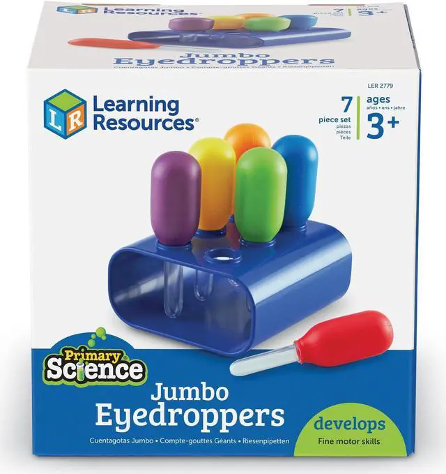 Alt view image 11 of 15 - Learning Resources Primary Science Jumbo Eyedroppers with Stand (LER2779) LER2779 LEARNING RESOURCES