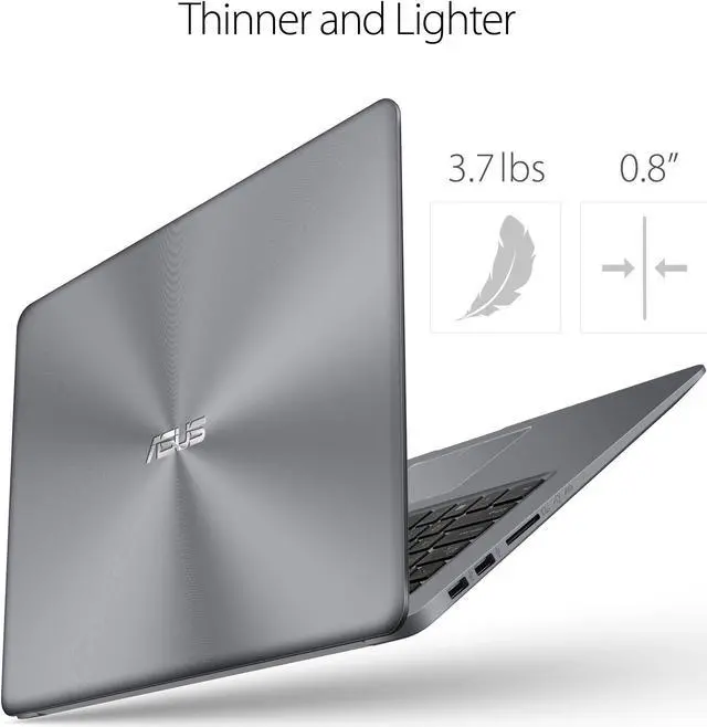Alt view image 14 of 17 - ASUS VivoBook F510UA-AH55 Laptop Notebook Thin and Lightweight FHD WideView Laptop, 8th Gen Intel Core i5-8250U, 8GB DDR4 RAM, 128GB SSD+1TB HDD, USB Type-C, ASUS NanoEdge Display, Fingerprint Reader,