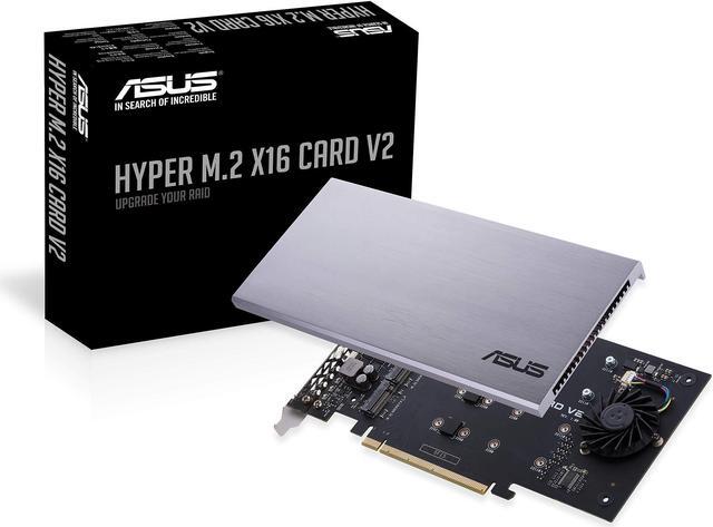 Alt view image 9 of 20 - ASUS Hyper M.2 x16 PCIe 3.0 x4 Expansion Card V2 supports 4 NVMe M.2 (2242/2260/2280/22110) up to 128 Gbps for Intel VROC and AMD Ryzen Threadripper NVMe RAID