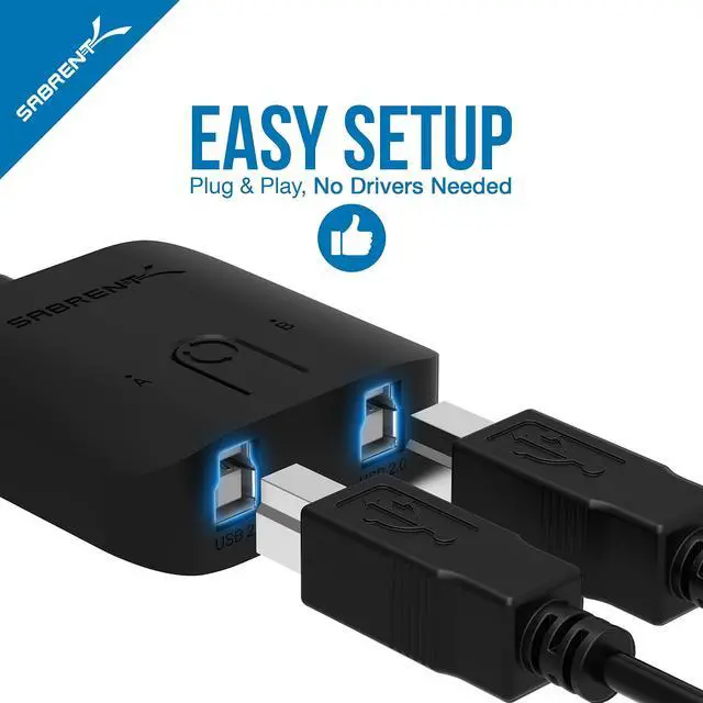 Alt view image 6 of 7 - SABRENT USB 2.0 Sharing Switch for Multiple Computers and Peripherals LED Device Indicators (USB-SW20)