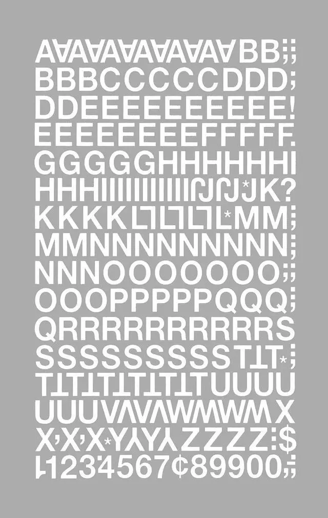 Alt view image 7 of 10 - Chartpak CHA01016 Vinyl Numbers-Letters- .50in.- White