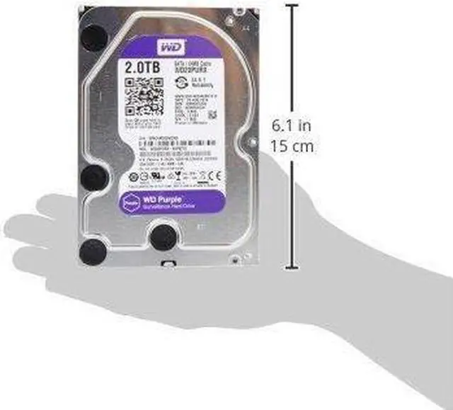 Alt view image 7 of 8 - WD Purple 2TB Surveillance Hard Disk Drive - 5400 RPM Class SATA 6 Gb/s 64MB Cache 3.5 Inch - WD20PURX [Old Version]