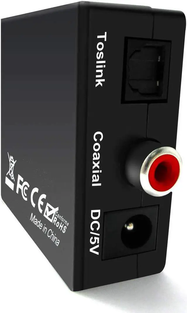 Alt view image 6 of 7 - easyday digital to analog audio converter with digital optical toslink and s/pdif coaxial inputs and analog rca and aux 3.5mm headphone outputs  6 foot heavy duty optical toslink cable with gold plat