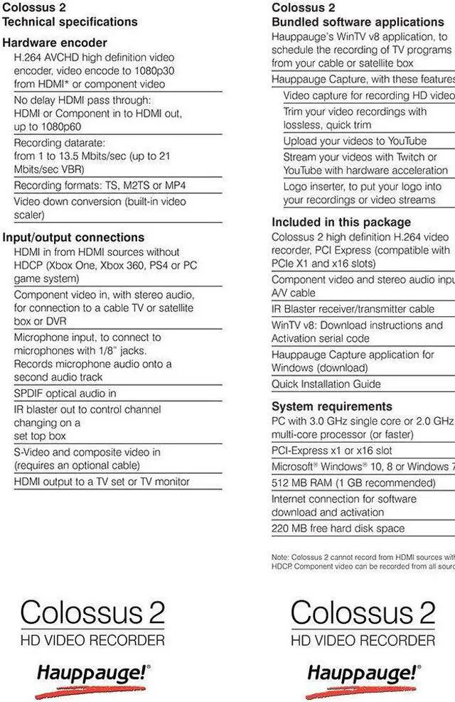 Alt view image 4 of 11 - Hauppauge Colossus 2 1577
