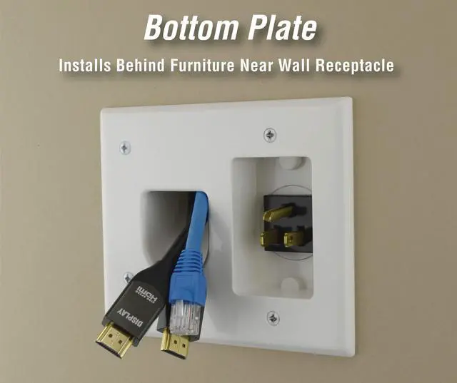 Alt view image 5 of 6 - Datacomm 50-3323-WH-KIT Flat Panel TV Cable Organizer Kit with Power Solution - White