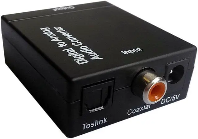 Alt view image 8 of 9 - easyday digital optical optic to analog rca l/r stereo audio converter adapter  changes digital coaxial or optical spdif into stereo 3.5mm jack l/r rca audio outputs includes ac power cable