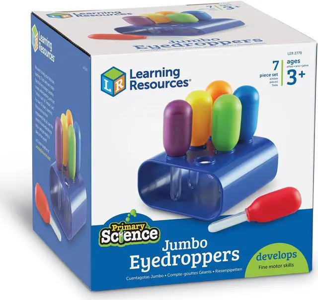 Alt view image 13 of 15 - Learning Resources Primary Science Jumbo Eyedroppers with Stand (LER2779) LER2779 LEARNING RESOURCES