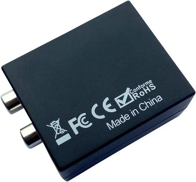 Alt view image 6 of 9 - easyday digital optical optic to analog rca l/r stereo audio converter adapter  changes digital coaxial or optical spdif into stereo 3.5mm jack l/r rca audio outputs includes ac power cable