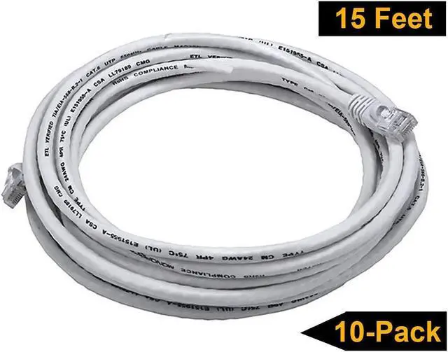 Alt view image 10 of 11 - iMBAPrice 7 ' Cat5e Network Ethernet Patch Cable, 10 Pack, White (IMBA-CAT5-07WT-10PK)