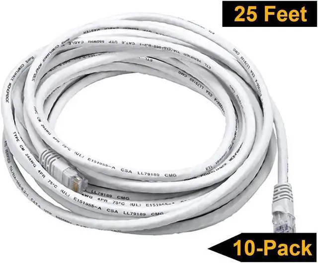 Alt view image 11 of 11 - iMBAPrice 7 ' Cat5e Network Ethernet Patch Cable, 10 Pack, White (IMBA-CAT5-07WT-10PK)