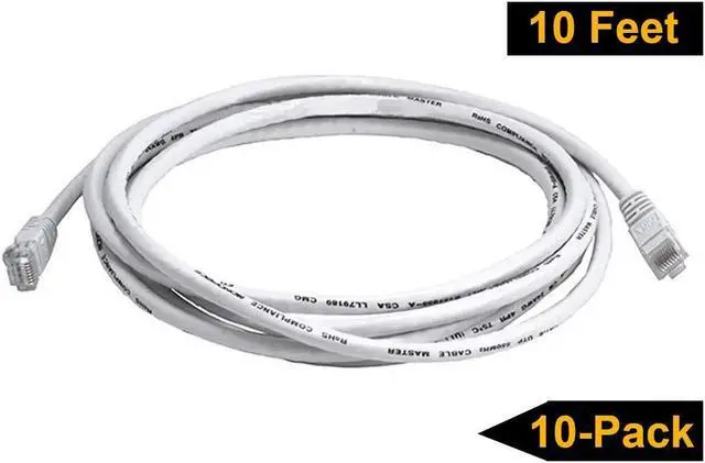 Alt view image 9 of 11 - iMBAPrice 7 ' Cat5e Network Ethernet Patch Cable, 10 Pack, White (IMBA-CAT5-07WT-10PK)
