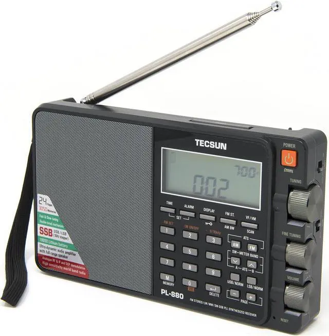 Alt view image 4 of 9 - Tecsun PL880 Portable Digital PLL Dual Conversion AM/FM, Longwave & Shortwave Radio with SSB (Single Side Band) Reception