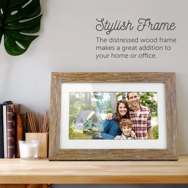 Alt view image 9 of 20 - Aluratek 10.0" Distressed Wood Digital Photo Frame with Auto Slideshow Feature