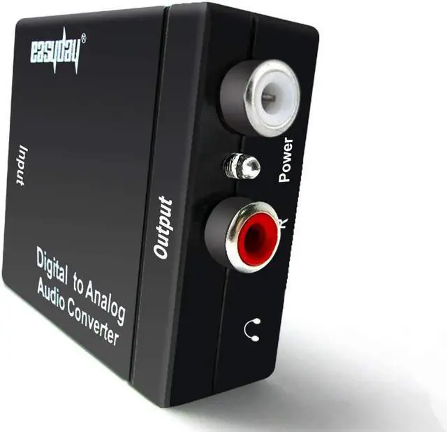 Alt view image 5 of 7 - easyday digital to analog audio converter with digital optical toslink and s/pdif coaxial inputs and analog rca and aux 3.5mm headphone outputs  6 foot heavy duty optical toslink cable with gold plat