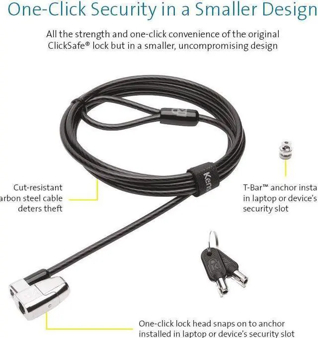 Alt view image 10 of 20 - Kensington ClickSafe 2.0 Keyed Laptop Lock