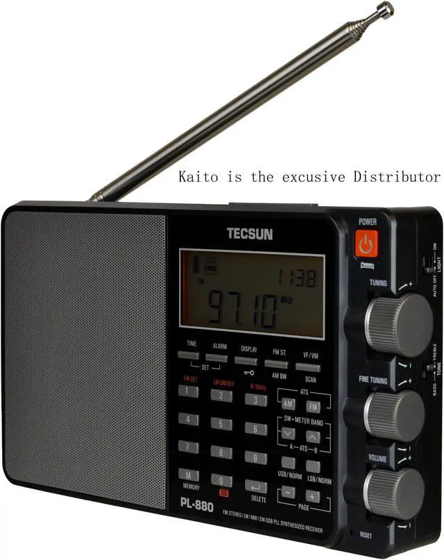 Alt view image 7 of 9 - Tecsun PL880 Portable Digital PLL Dual Conversion AM/FM, Longwave & Shortwave Radio with SSB (Single Side Band) Reception