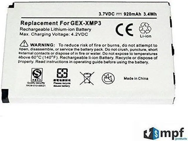 Alt view image 3 of 3 - Replacement XM-6900-0004-00, 990552, L01L40321 Battery for GEX-XMP3, XMP3, XMP3i & XMP3H1 Portable Sirius XM Satellite Radio Receivers