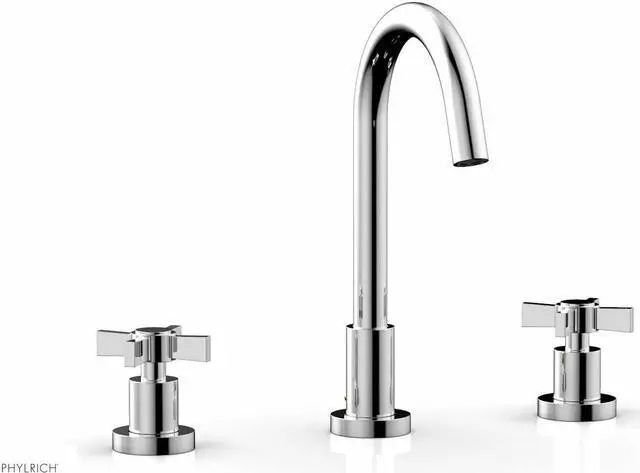Main image of Phylrich D137 Widespread Faucet, 10 1/2" High Spout, Blade Cross Handles, Chrome