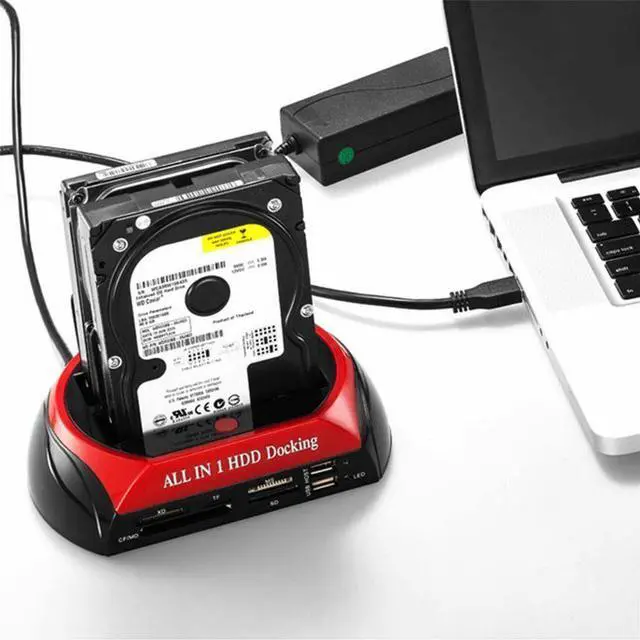 Alt view image 3 of 7 - USB 2.0 HDD Docking Station IDE SATA Dual USB Clone Hard Drive Card Reader