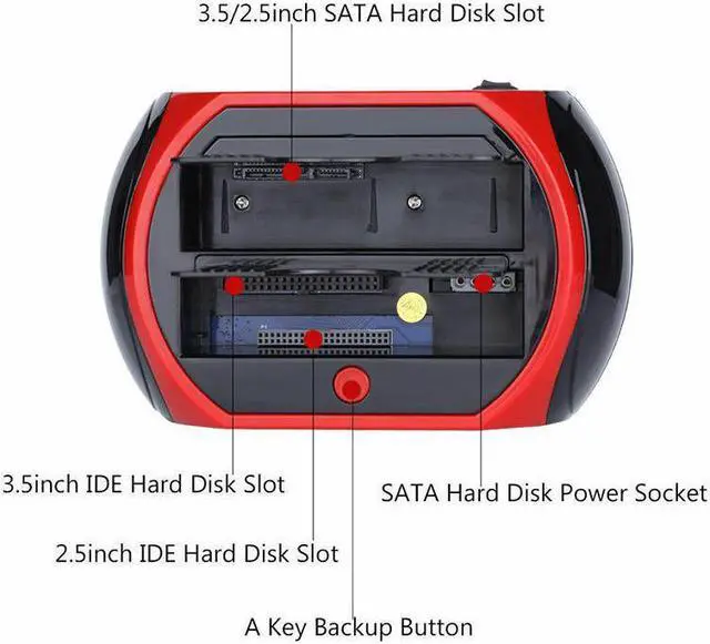 Alt view image 6 of 7 - USB 2.0 HDD Docking Station IDE SATA Dual USB Clone Hard Drive Card Reader