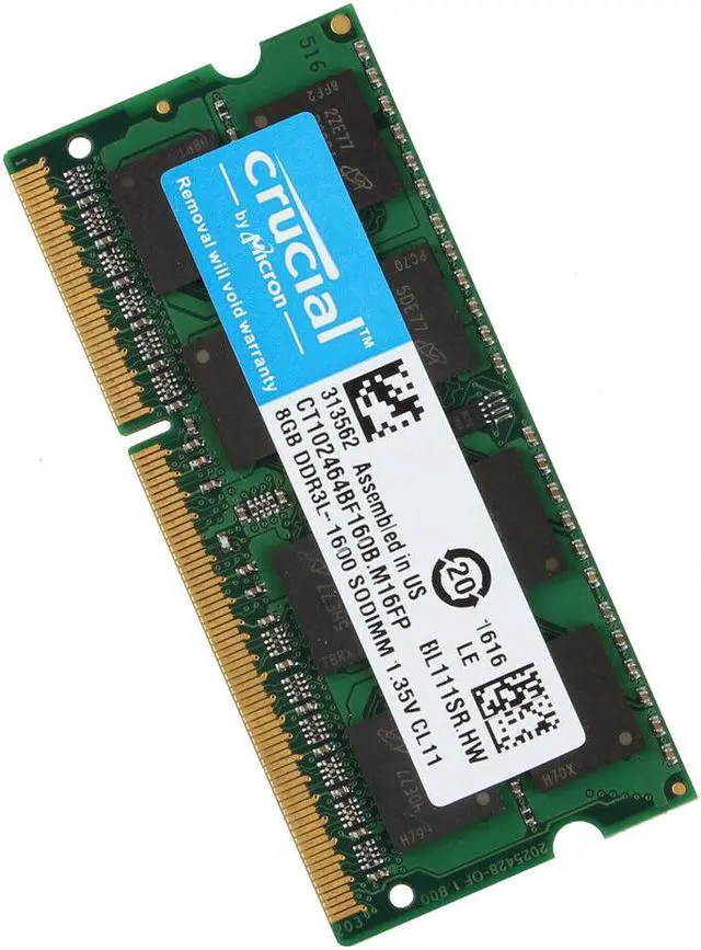 Alt view image 4 of 5 - Crucial 16GB (2 x 8GB) 204-Pin DDR3 SO-DIMM DDR3L 1600 (PC3L 12800) Laptop Memory Model CT2KIT102464BF160B Compatible With  Alienware 15