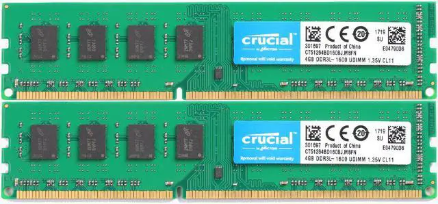 Alt view image 3 of 6 - MICRON 16GB (2x 8GB) PC3L -12800U DESKTOP RAM - MT16KTF1G64AZ - LOT OF 2