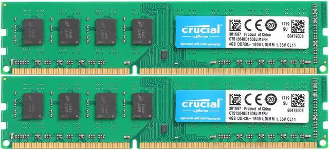 Alt view image 6 of 6 - MICRON 16GB (2x 8GB) PC3L -12800U DESKTOP RAM - MT16KTF1G64AZ - LOT OF 2