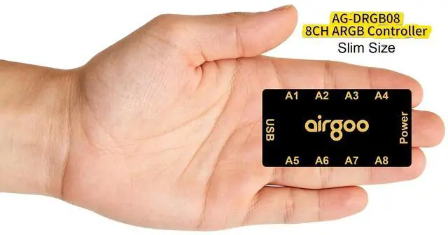 Alt view image 3 of 7 - Airgoo Magnetic 8-Port ARGB Controller 5V 3-Pin Support SignalRGB OpenRGB