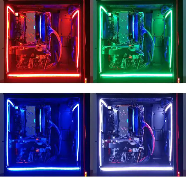 Alt view image 3 of 6 - Airgoo NEON RGB LED Strip for PC, 1 x 31.5 inch RGB LED Strip for 12V 4-Pin RGB LED headers, Compatible with ASUS Aura RGB, MSI Mystic Light, ASROCK Aura RGB M/B, with 12pcs Strong Magnetic Brackets