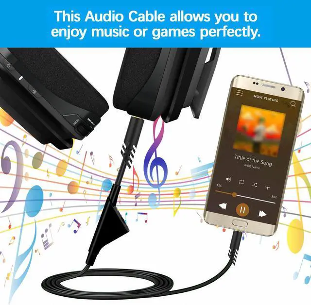 Alt view image 3 of 7 - Replacement Audio Cable Cord Volume Control for Astro A10 A40 Gaming Headset 2M